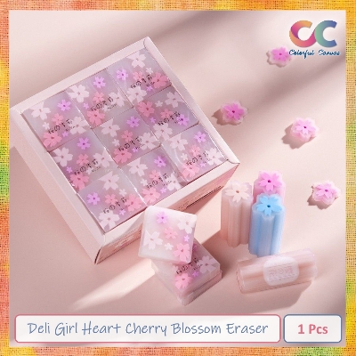 Picture of Deli Girl Heart Cherry Blossom Eraser