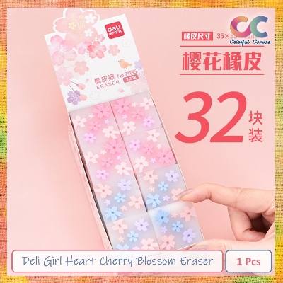 Picture of Deli Girl Heart Cherry Blossom Eraser