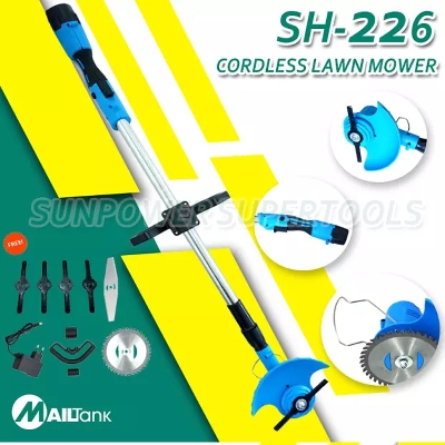 Picture of Cordless Grass Cutter with Lithium Battery SH-226 12V L, Grass Trimmers Cutting Machine Lawn Mowers Household, Electric Charging Pruning Portable Household Weeder Multifunction Brush Cutter Line Blue 