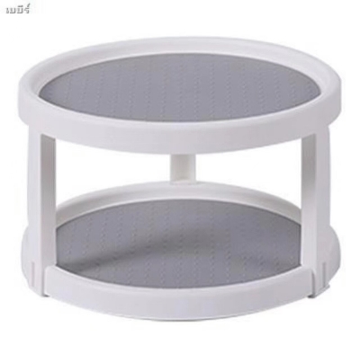 Picture of Kitchen 360 Rotation Rack 2 Tier Storage Box Shelf White 