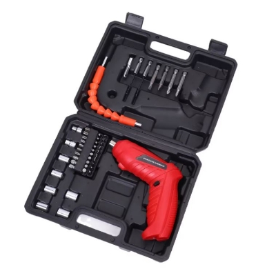 Picture of Electric Screwdriver with 45pcs accessories and hardcase Red 