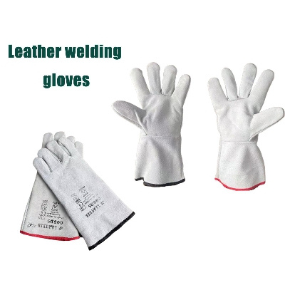 Picture of Leather Welding Gloves (Left +Right) Light Ash Large