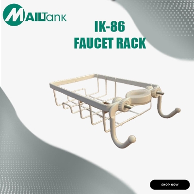 Picture of Alie Stainless Steel Sink Faucet Hanging Storage Rack Off White 
