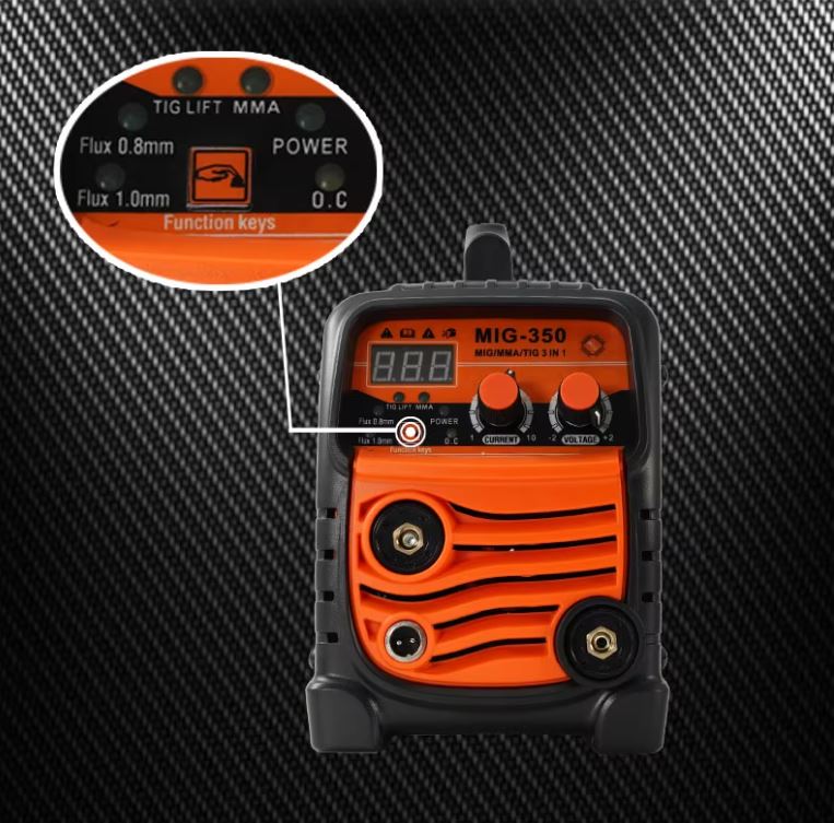 Picture of 3 in 1 Welding Machine MIG-350 MIG/MMA/TIG _ MIG Welders Flux Cored Wire Welder Orange 