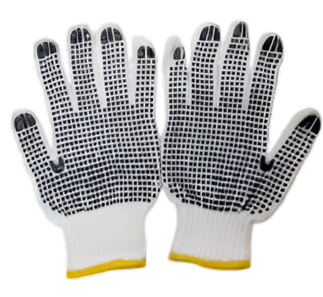 Picture of Safety Dotted Hand Gloves, Cotton Hand Gloves For Workshop (1 pair) Violet EU: 36