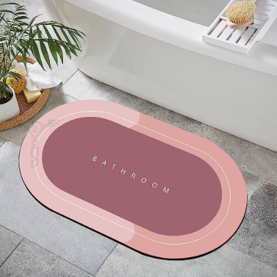 Picture of Smart and Beautiful Super Absorbent Anti-Slip Bath Mat  or Kitchen Mat Maroon 