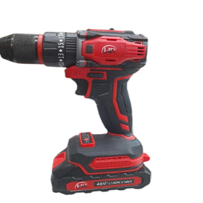 Picture of 48 Volt Brushless Cordless Drill, Stand alone charger, 2 pcs 48V Lithium-Ion Red 