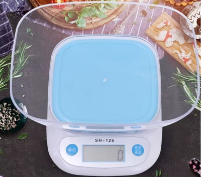 Picture of Digital Weighing Kitchen Scale with Bowl Sky Blue 