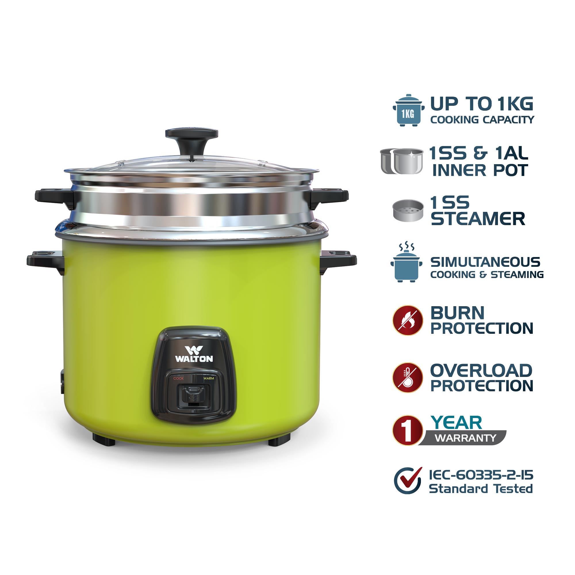Picture of  Walton 1.8 L Rice Cooker Star Deluxe