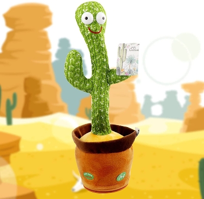 Picture of Dancing Cactus P Toy 120 English Songs Cute Plush Toy playing with babies - Green