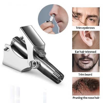 Picture of Stainless Steel Manual Nose Trimmer, Mechanical Nose Hair Trimmer, Shaving And Unwanted Hair Removal Tool - Silver