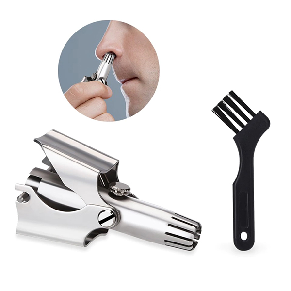 Picture of Stainless Steel Manual Nose Trimmer, Mechanical Nose Hair Trimmer, Shaving And Unwanted Hair Removal Tool - Silver
