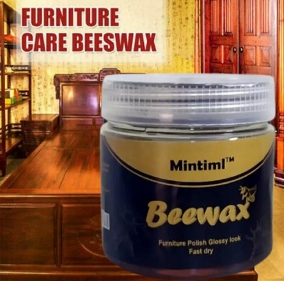 Picture of Wood Seasoning Beewax Multipurpose Natural Wood Wax Traditional Beeswax Polish for Furniture Floor Tables Chairs Cabinet - Black