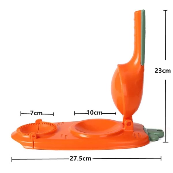 Picture of Dumpling Maker 2 In 1 Dumpling Mold Pressure Manual Wrapper Making Plastic Mold Dough Pressing Tool Kitchen Baking Accessories With Spoon Kuli Pitha maker 2 in 1 magic pitha maker ,momo maker - Multicolor