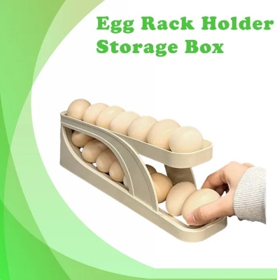 Picture of Automatic Roll-Down Double-Layer Egg Organizer, Automatic Scrolling Egg Dispenser Holder Storage Box Container Refrigerator for Refrigerator Kitchen Cabinet-1pcs - Multicolor
