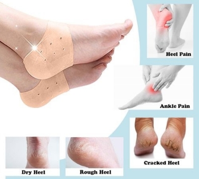 Picture of Galaxy Paradise Silicone Foot Heel Protector Socks Moisturizing Gel Heel Pain Relief Plantar Fasciitis Socks With Hole Cracked Foot Skin Care - 2 Pcs - Multicolor