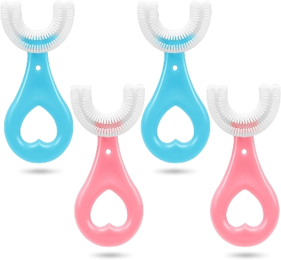 Picture of Silicone Baby Tooth Cleaner Brush Teether Brushes Oral U Shape Silicone Soft Head 360 Degree Deep Cleaning Brush Silicone Soft Head 360 Degree Deep Cleaning Brush For 6-12 Years Old Children - Multicolor