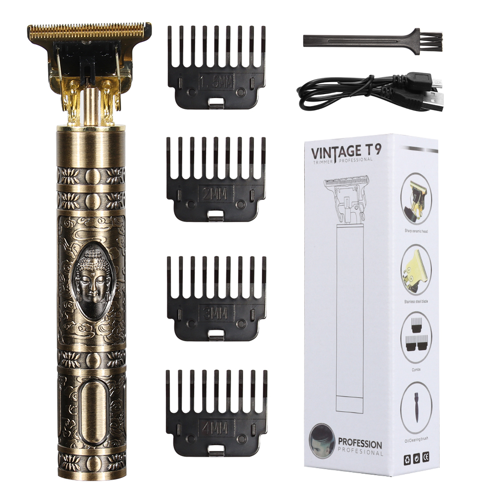 Picture of T9 Electric Hair Clipper Trimmer Hairdresser Aluminum Alloy Oil Shaving Head Electric Pusher Carving USB Hair Cutting Machine - Trimmer,asiaexpress - Gold
