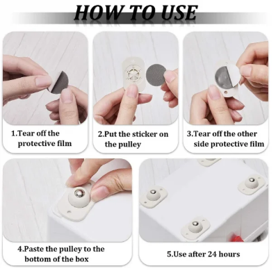 Picture of 4 Pcs Professional Furniture Transport Lifter tool Set,Mini Swivel 360° Rotatable Caster_Wheels Self Adhesive Universal Wheels Boxes Small Furniture 4 Pcs - White