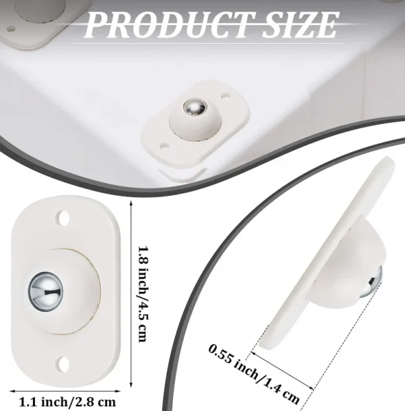 Picture of 4 Pcs Professional Furniture Transport Lifter tool Set,Mini Swivel 360° Rotatable Caster_Wheels Self Adhesive Universal Wheels Boxes Small Furniture 4 Pcs - White