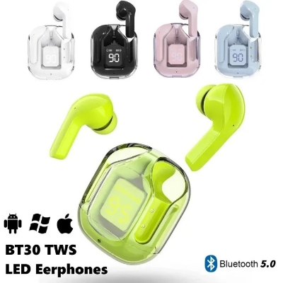 Picture of BT30 ENC Noise Canceling Wireless Bluetooth Earbuds HiFi Stereo Headphones with Digital Display Charging Case asiaexpress - Multicolor