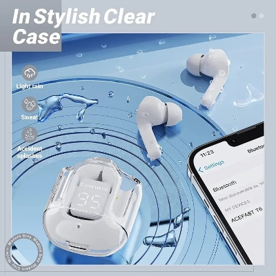 Picture of BT30 ENC Noise Canceling Wireless Bluetooth Earbuds HiFi Stereo Headphones with Digital Display Charging Case asiaexpress - Multicolor