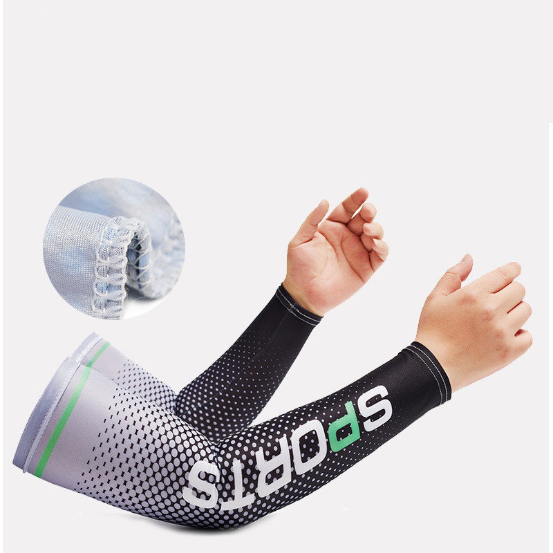 Picture of Set of 2 Men's Ice Silk Long Sleeve Arm Sleeves for Sun UV Protection, Outdoor Sports, Cycling, and Sunscreen  Men's Sun Protection Sleeves Outdoor Sports Driving Riding Arm Cover  -The Asia Express - Multicolor