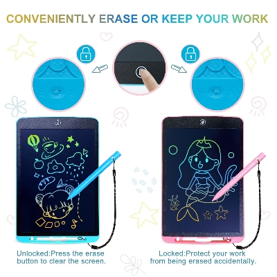 Picture of 12 Inch LCD Writing Tablet Drawing Board Kids Graffiti Sketchpad Toys Handwriting Blackboard Magic Drawing Boards Toy Gift-The Asia Express - Black