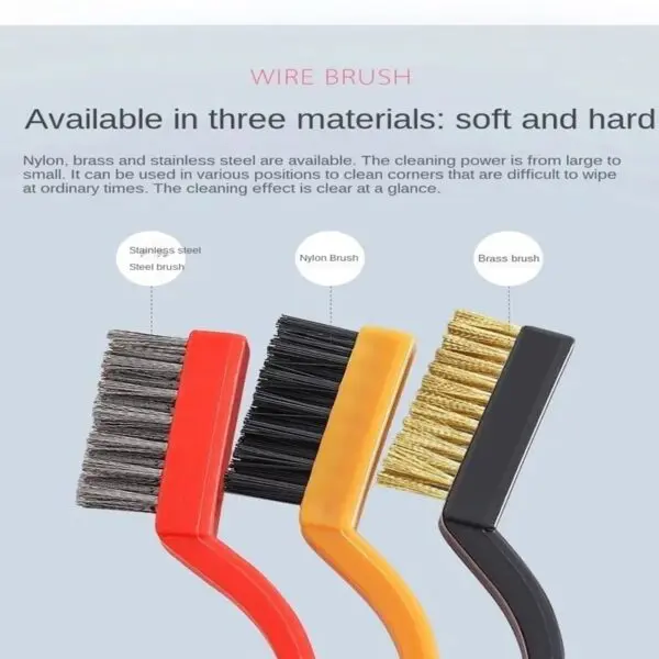 Picture of 3Pcs Kitchen Gas Stove Cleaning Brush Household Gap Brush Wire Brush Decontamination Tool Practical Kitchen Accessories - Multicolor