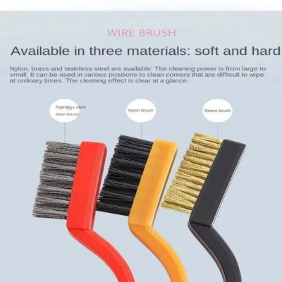 Picture of 3Pcs Kitchen Gas Stove Cleaning Brush Household Gap Brush Wire Brush Decontamination Tool Practical Kitchen Accessories - Multicolor