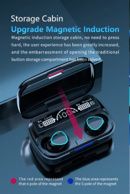 Picture of M10 TWS Earphone 9D Stereo LED Digital Display Touch CVC8.0 Digital Noise Reduction Technology - Black - Black