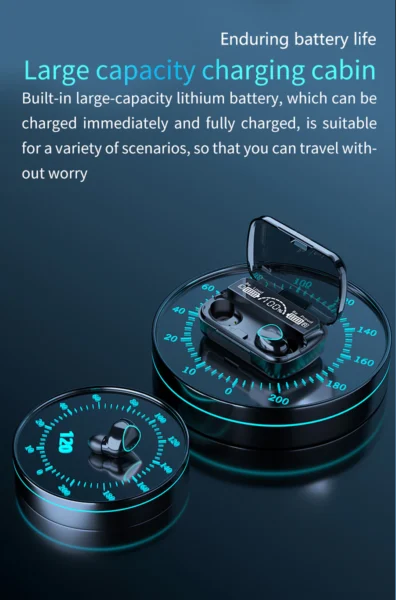 Picture of M10 TWS Earphone 9D Stereo LED Digital Display Touch CVC8.0 Digital Noise Reduction Technology - Black - Black