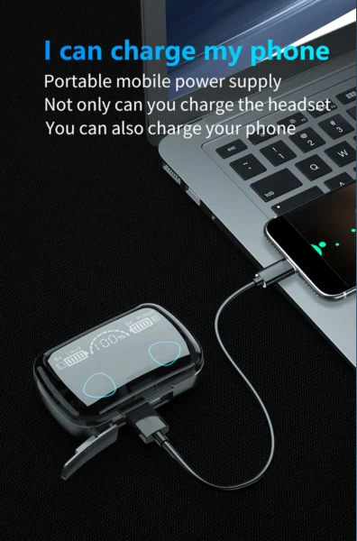 Picture of M10 TWS Earphone 9D Stereo LED Digital Display Touch CVC8.0 Digital Noise Reduction Technology - Black - Black