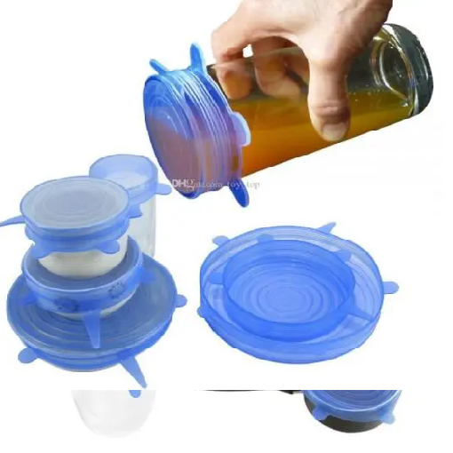 Picture of 6-Piece Food Silicone Cover Universal Lids Set - Reusable Stretch Lids For Your Cookware And Bowls - Multicolor