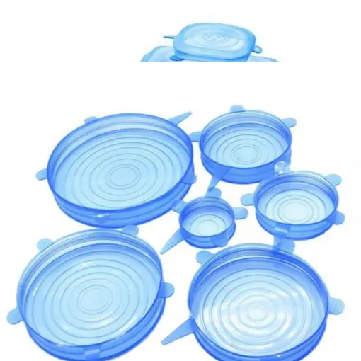 Picture of 6-Piece Food Silicone Cover Universal Lids Set - Reusable Stretch Lids For Your Cookware And Bowls - Multicolor