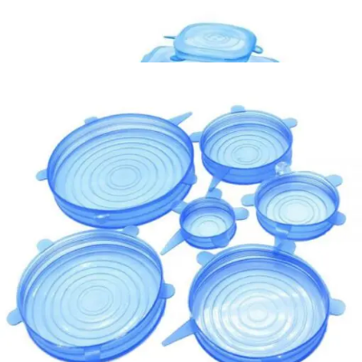 Picture of 6-Piece Food Silicone Cover Universal Lids Set - Reusable Stretch Lids For Your Cookware And Bowls - Multicolor