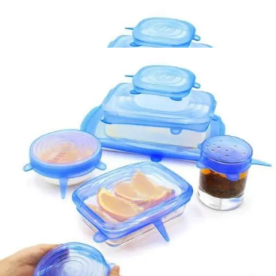 Picture of 6-Piece Food Silicone Cover Universal Lids Set - Reusable Stretch Lids For Your Cookware And Bowls - Multicolor