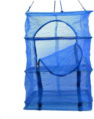 Picture of Foldable 4 Layers Food Drying Net  Rack Hanging Vegetable,Fish, Dishes Dryer Net dryer case 35 X 35 X 65cm PE Hanger food drying case - Blue