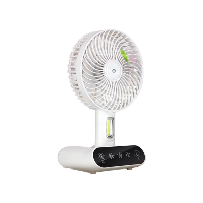 Picture of DP 7624 Rechargeable TableTouch Fan With Lamp USB Charging Portable Handheld 3 Gear Speed Desktop Mini Fan -The Asia Express - White