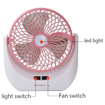 Picture of JY-SUPER Rechargeable USB Mini Desktop Table Fan with LED Light – JY1880 - Multicolor