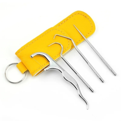 Picture of 4pcs Portable Stainless Steel Toothpick Dental Floss Oral Care Teeth Cleaning For Outdoor_Asia express - Silver