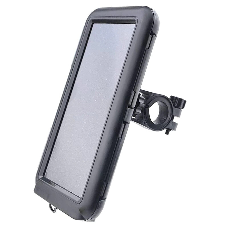 Picture of Bicycle Phone Holder Bike Motorcycle Handlebar Mobile Phone Stand Mount Waterproof Cell Phone Bracket Case - Black