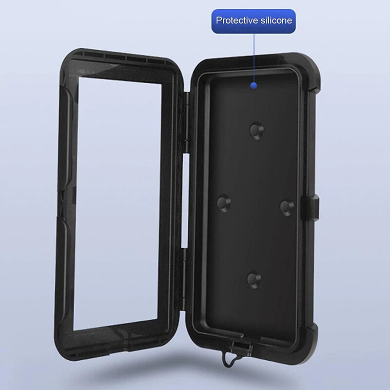 Picture of Bicycle Phone Holder Bike Motorcycle Handlebar Mobile Phone Stand Mount Waterproof Cell Phone Bracket Case - Black