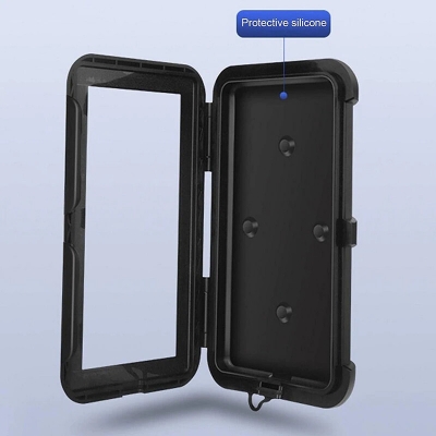 Picture of Bicycle Phone Holder Bike Motorcycle Handlebar Mobile Phone Stand Mount Waterproof Cell Phone Bracket Case - Black