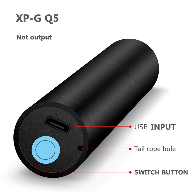 Picture of Rechargeable Flashlights Torch Led Usb Portable Torches 3 Modes Mini Camping Lighting - Charger Light - Black