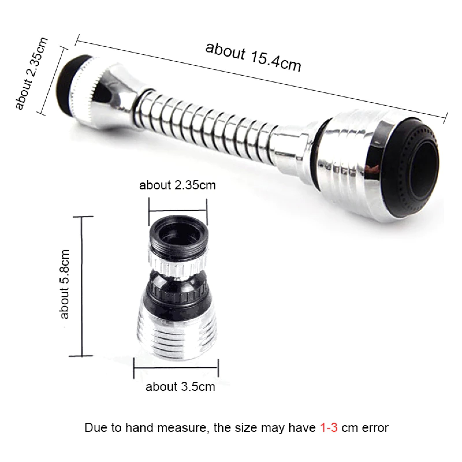 Picture of 360 Degree Adjustment Kitchen Faucet Extension Tube Bathroom Extension Water Tap Water Filter Foam Kitchen Faucet Accessories-the Asia Express - Silver