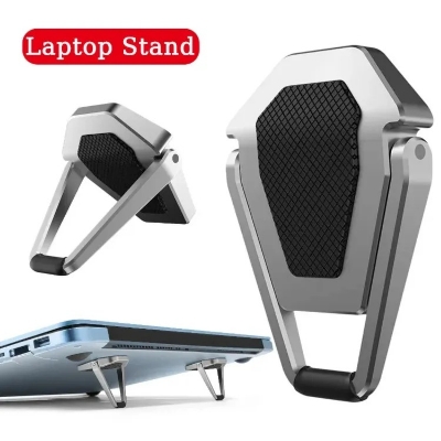 Picture of Metal Foldable Laptop Stand Universal Non-slip Bracket Support for Macbook Pro Air Lenovo Notebook Laptops Mount Holder Feets - Silver