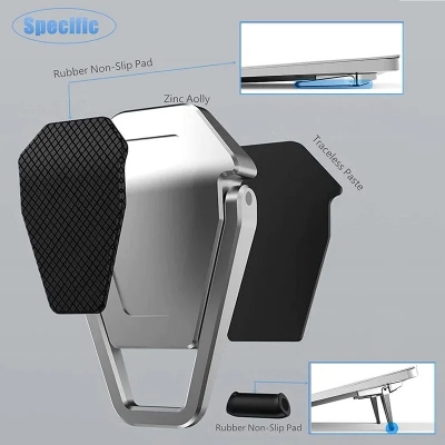 Picture of Metal Foldable Laptop Stand Universal Non-slip Bracket Support for Macbook Pro Air Lenovo Notebook Laptops Mount Holder Feets - Silver