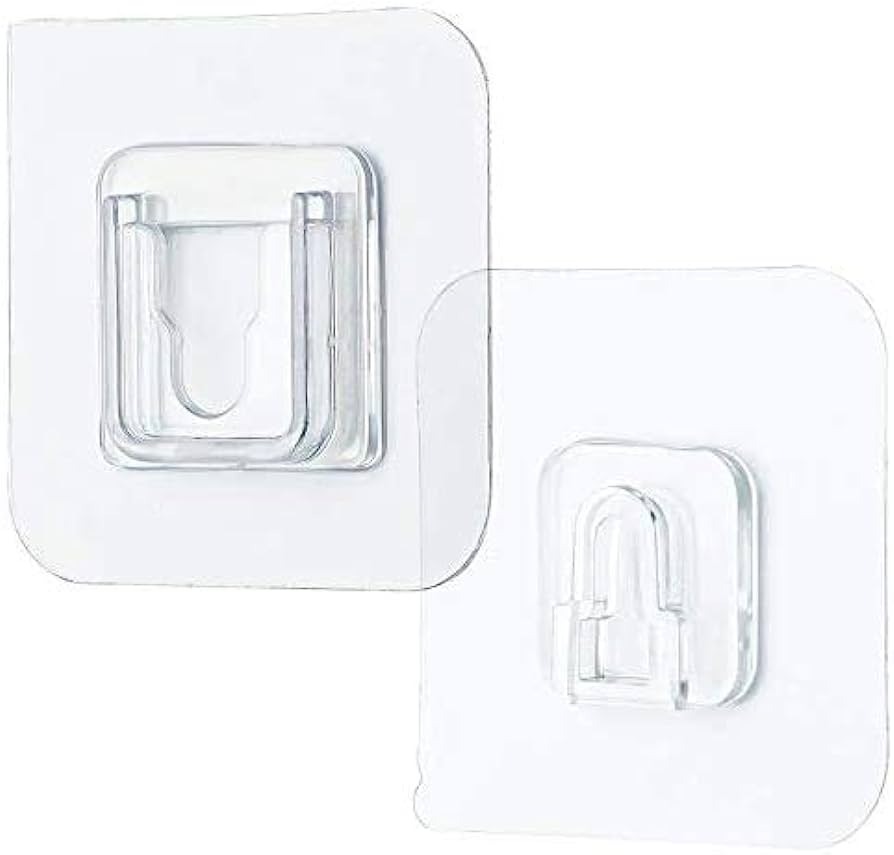 Picture of 5pcs Transparent Wall Hooks Hangers Self Adhesive Door Wall Hangers Hooks Suction Heavy Load Rack For Kitchen Bathroom Accessories - CLEAR
