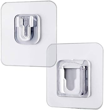 Picture of 5pcs Transparent Wall Hooks Hangers Self Adhesive Door Wall Hangers Hooks Suction Heavy Load Rack For Kitchen Bathroom Accessories - CLEAR